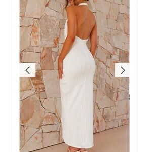 BILLY J White Halter Neck Dress